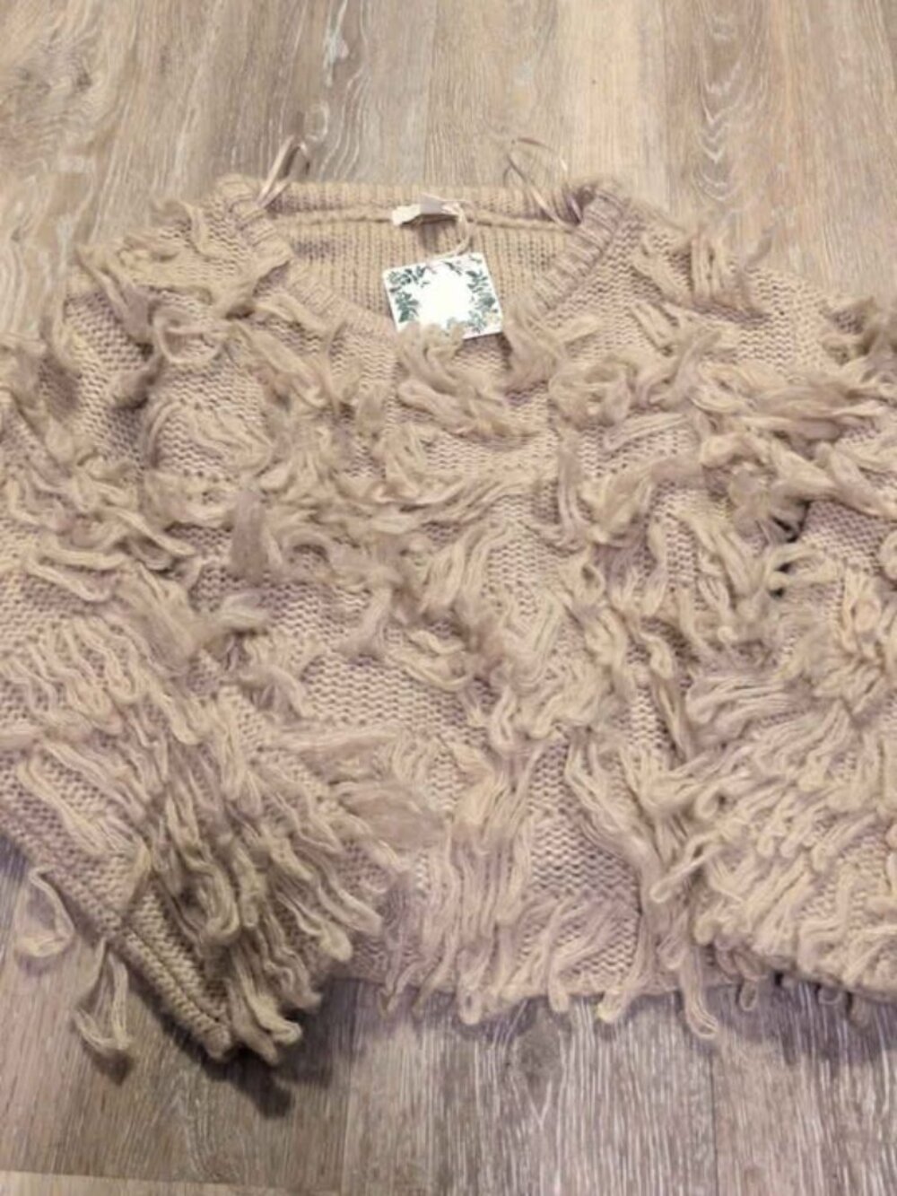 Chelsea & Violet Girls Sand Shaggy Sweater M (8/10) new